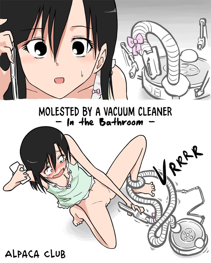 [Alpaca Club] Soujiki ni Okasareta - Senmenjo Hen - | Molested by a Vacuum Cleaner - In the Bathroom - [English] [Constipat8] [あるぱかくらぶ] 掃除機に犯された - 洗面所編 - [英訳]
